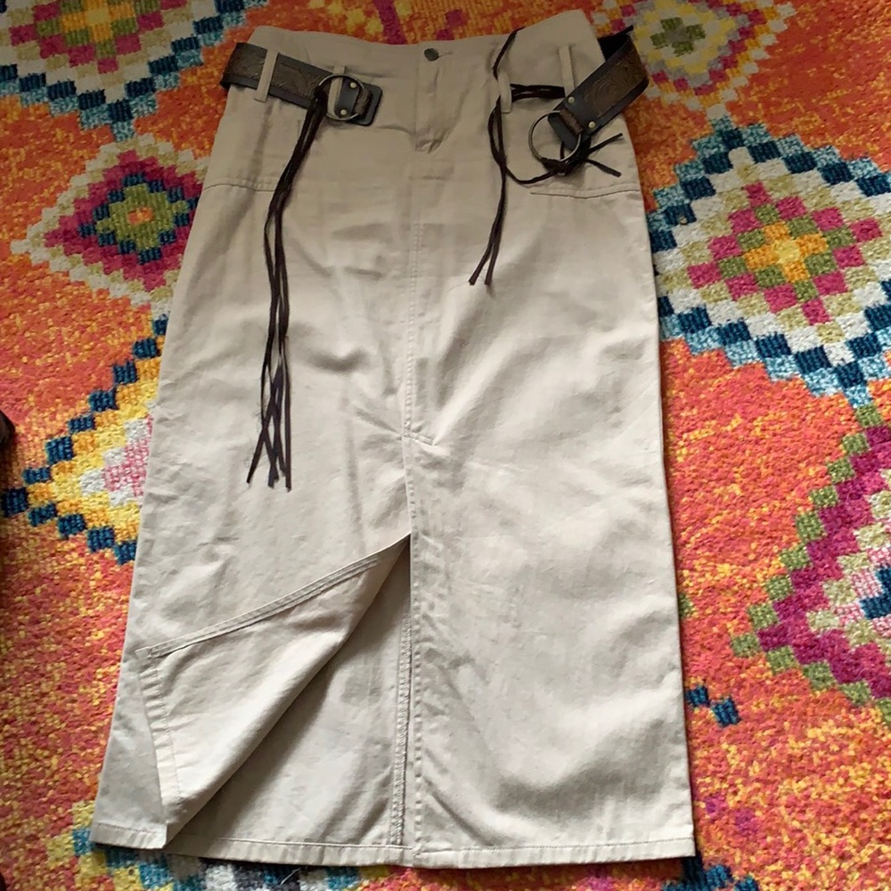 Fashion Bug Sz 8 Beige Cotton western Skirt